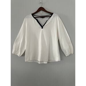 Lauren Ralph Lauren V-Neck Lantern Sleeve Top sz XL